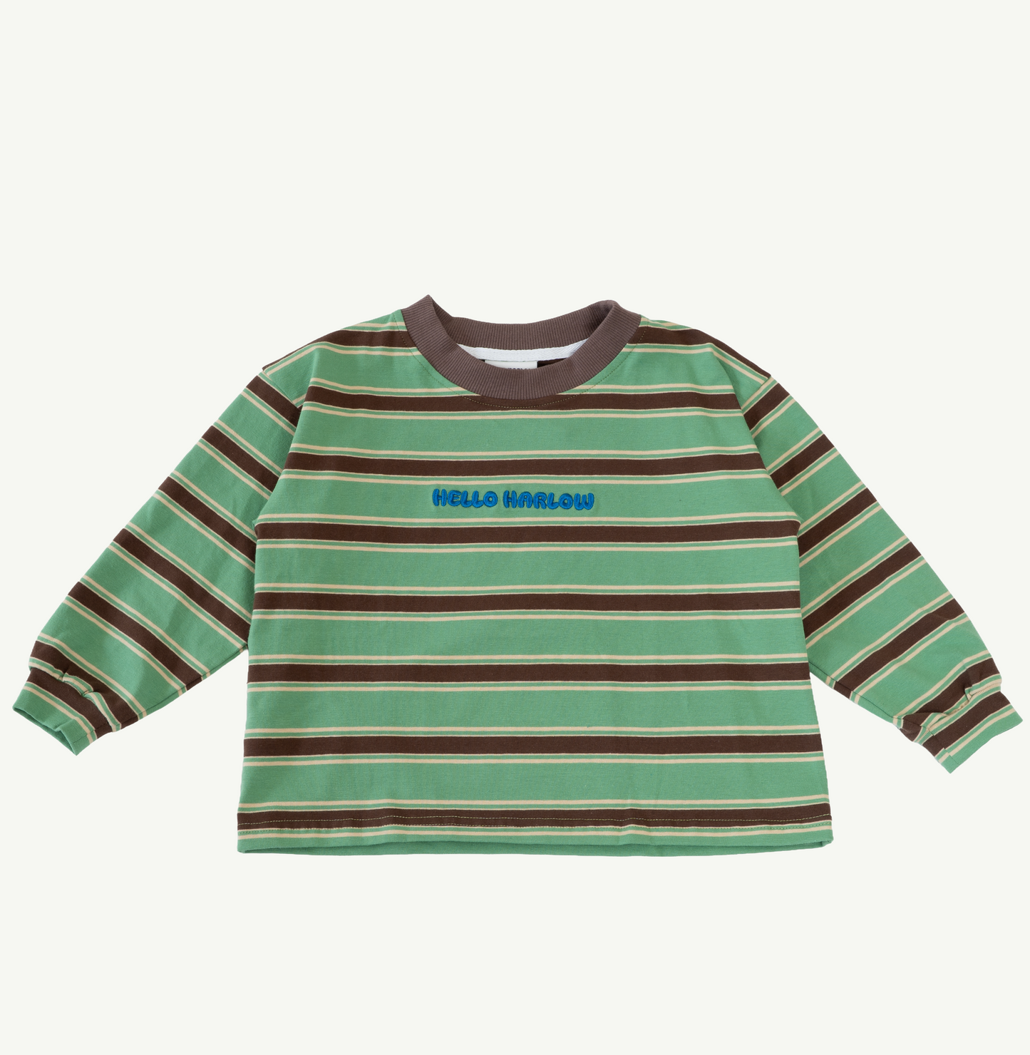 Striped longsleeve green & brown