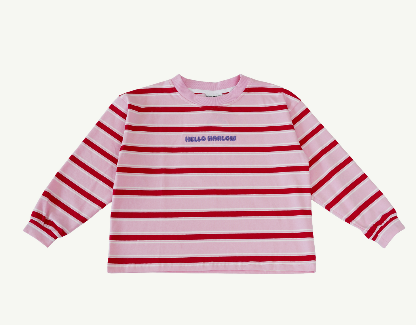 Striped longsleeve pink & red